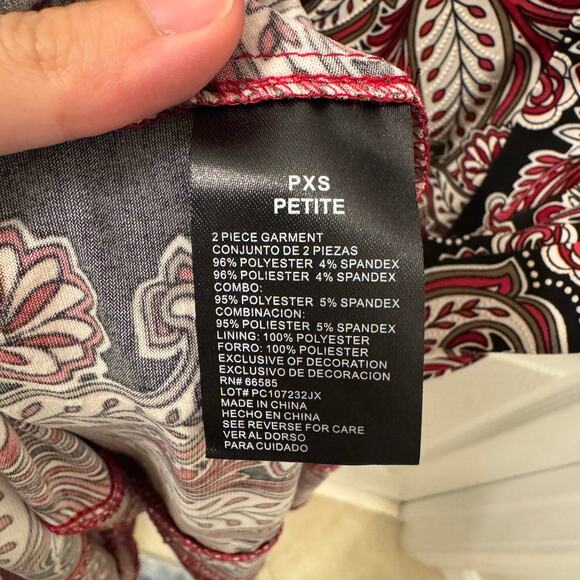 Perceptions Y2K Belted Scoop Neck Sleeveless Mini Dress Size PXS Red Black - Picture 4 of 7